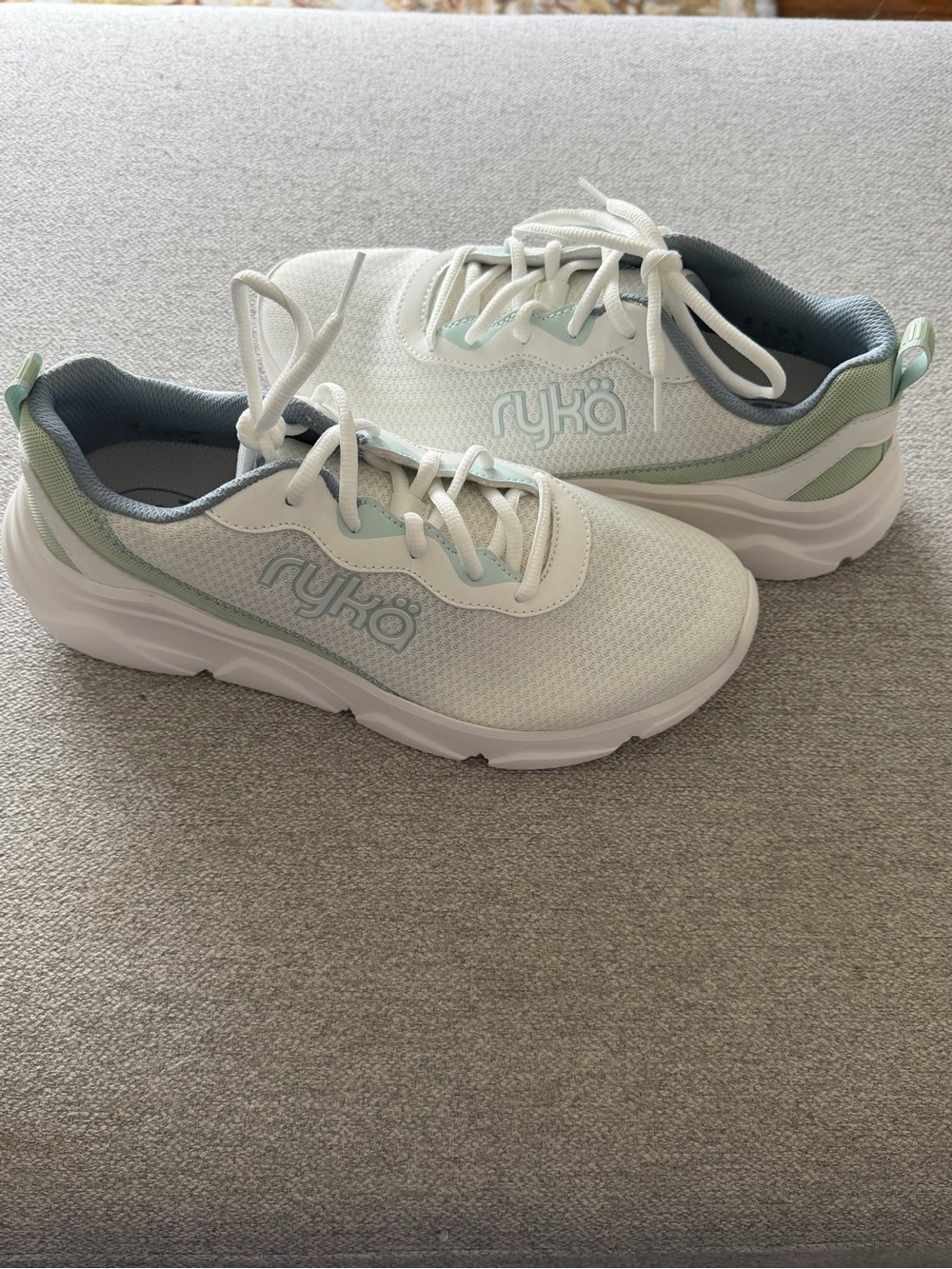 Ryka White and Mint Trainer Sneakers